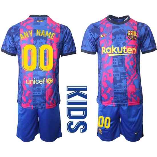 Kids Barcelona Soccer Jerseys 001 Customized